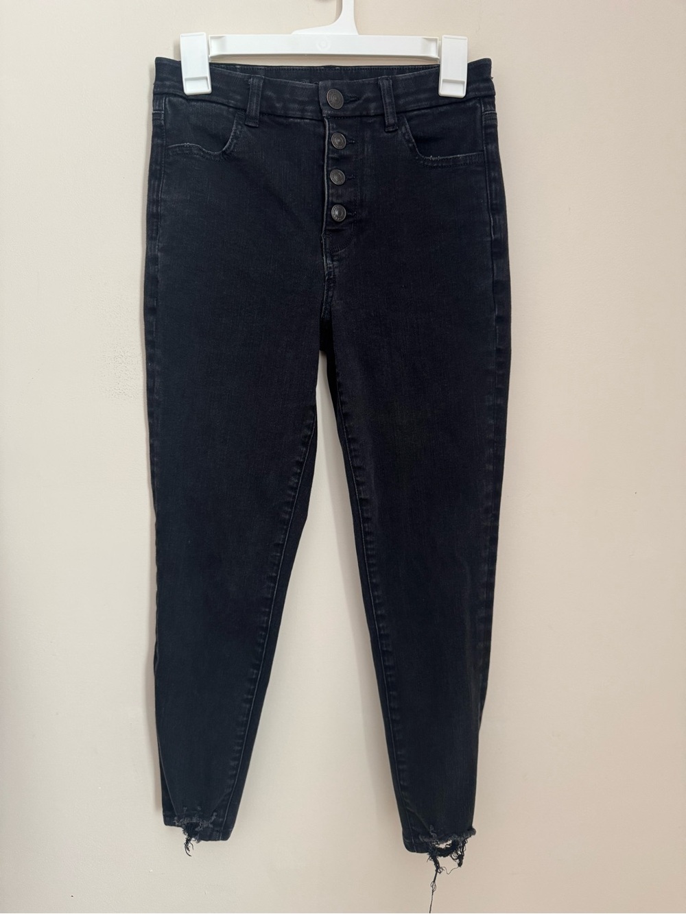 American Eagle Dream Jean Curvy High Rise Jegging Crop Black Size 6 Button Fly